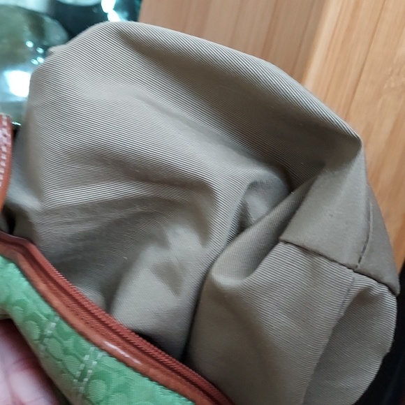 RARE Coach Signature Mini C GREEN Canvas Bag, EUG - Picture 10 of 14